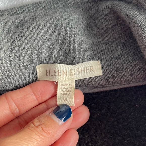 Eileen Fisher Gray Wool Blend Asymmetrical Moto Zip Jacket Sz M Bikercore Cozy - Picture 7 of 15